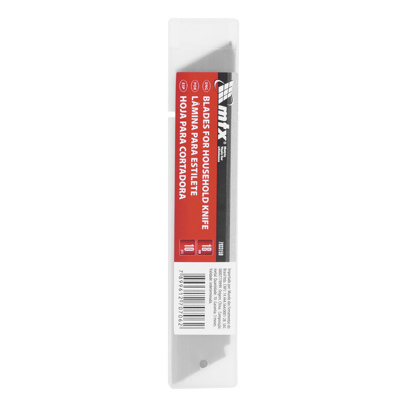 Остриета за нож макетен, 18 мм, 10 бр. MTX