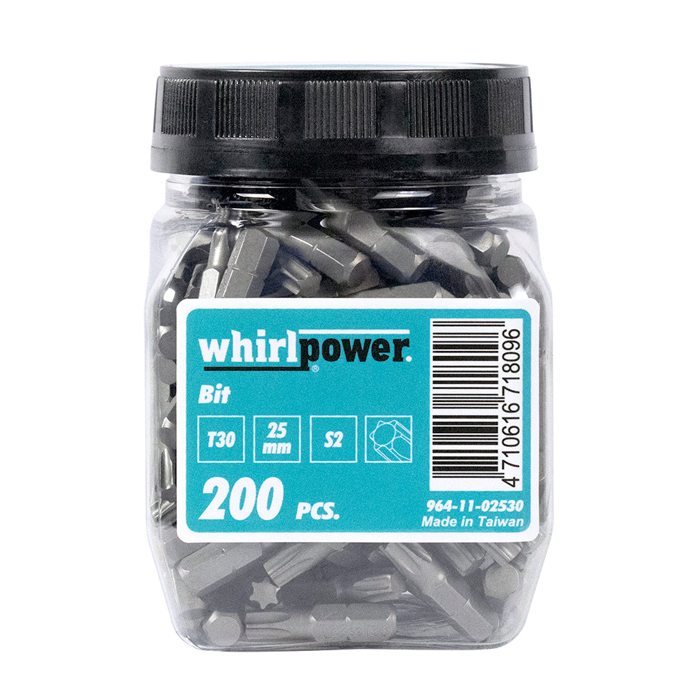 Комплект битове Whirlpower, TX 30 x 25 мм, 200 броя