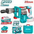 Акумулаторен безчетков къртач TOTAL INDUSTRIAL, 20 V, SDS HEX, 2 x 5 Ah