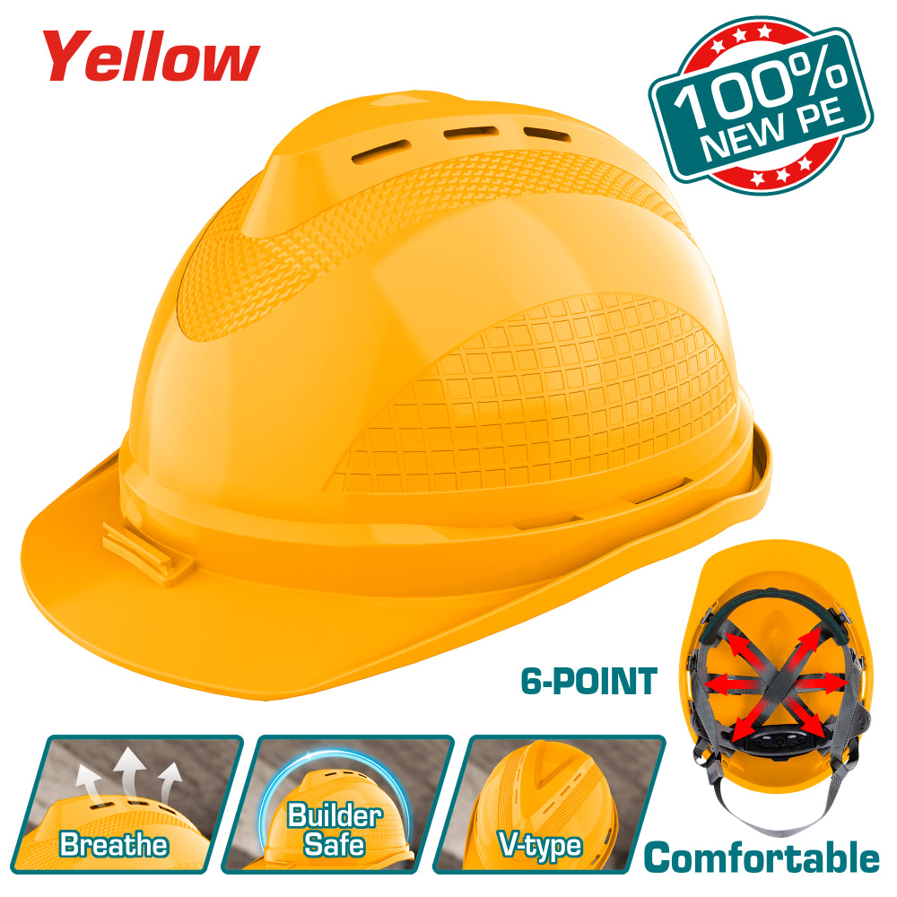 Защитна каска TOTAL TSP8601, PE, жълта