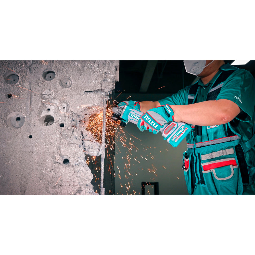 Акумулаторен безчетков ъглошлайф TOTAL TAGLI212027E, 20 V, Ф 125 мм, без батерия