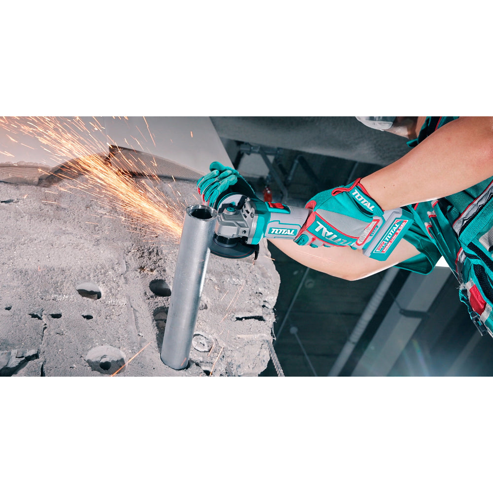 Акумулаторен безчетков ъглошлайф TOTAL TAGLI2120272E, 20 V, Ф 125 мм, 2 x 5 Ah