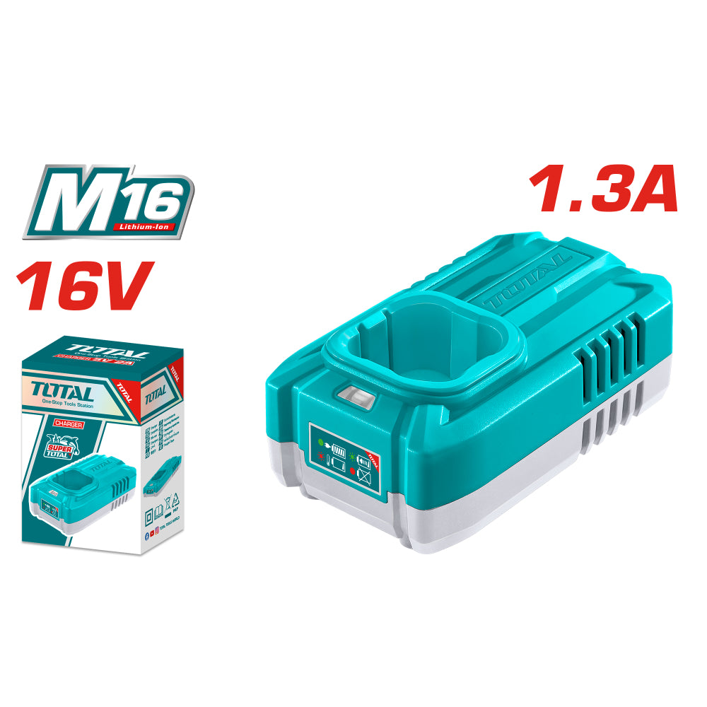 Зарядно устройство за Li-Ion батерии TOTAL INDUSTRIAL, 16 V, 1.3 A