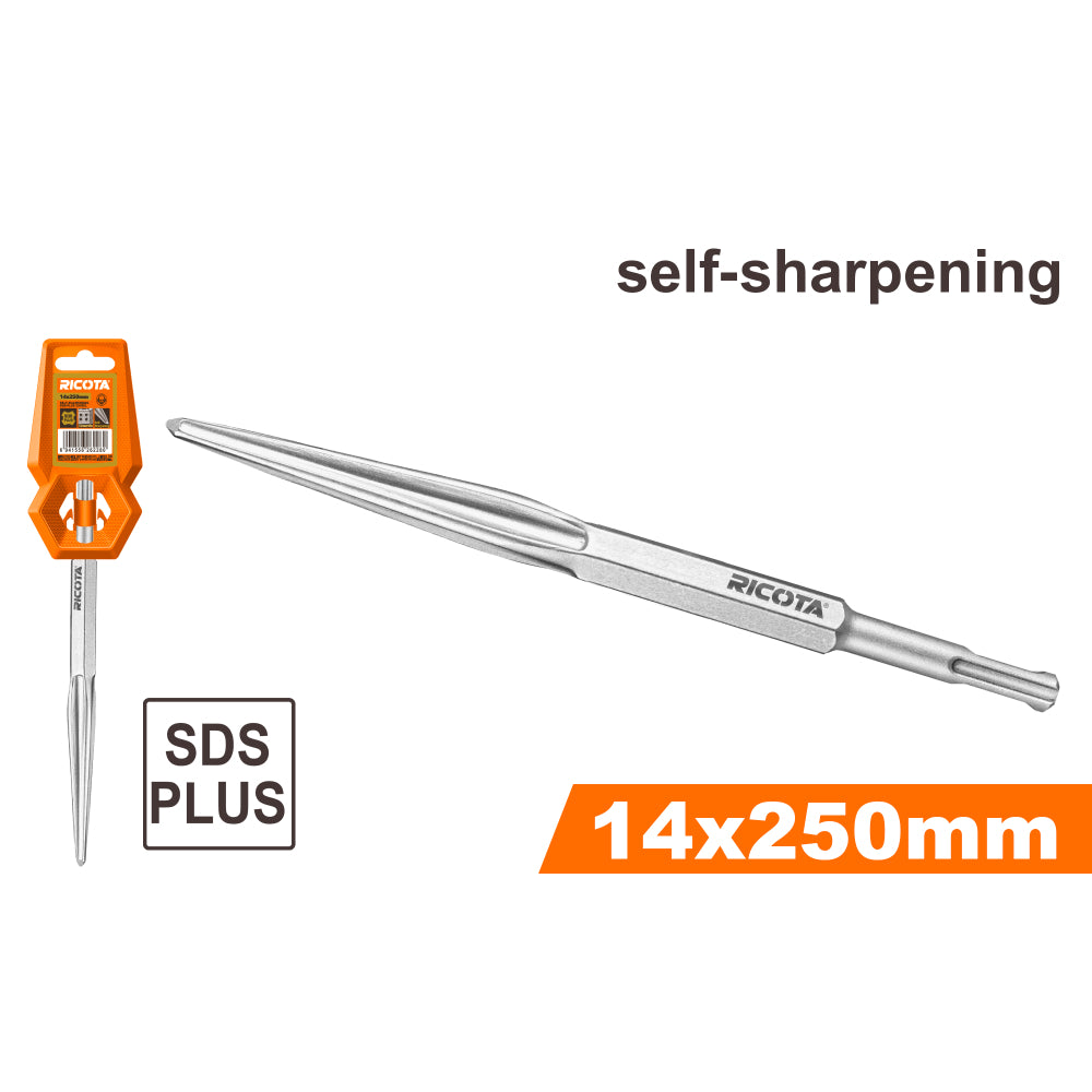 Длето заострено RICOTA, SDS Plus, Ф 14 x 250 мм