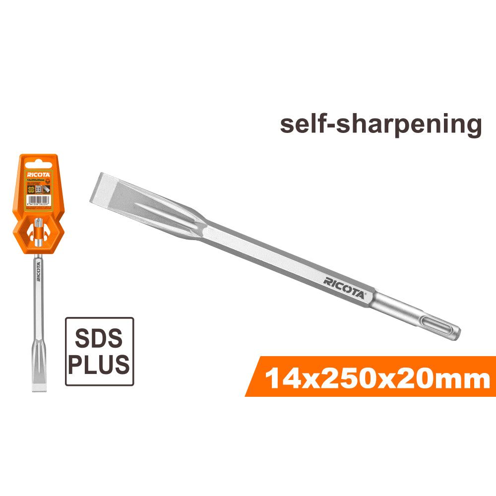 Длето плоско RICOTA, SDS Plus, Ф 14 x 250 x 20 мм