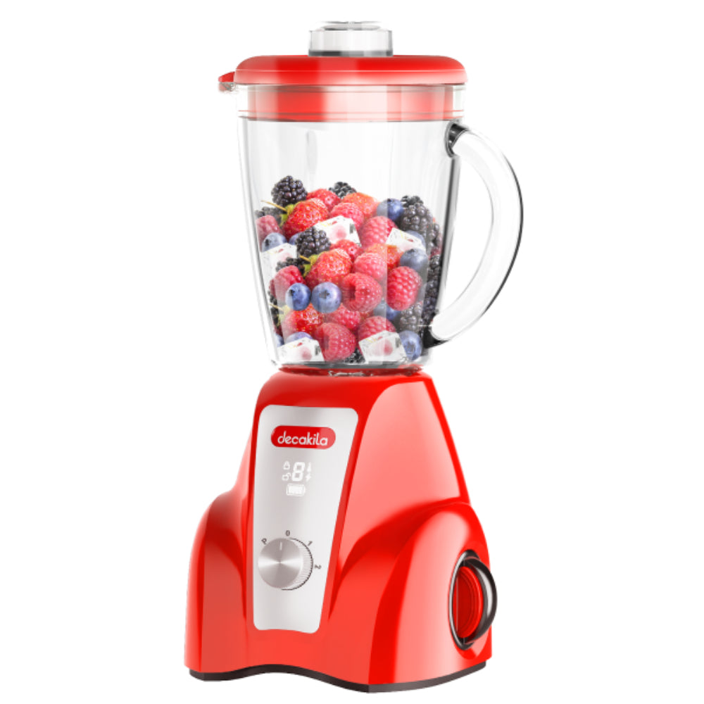 Акумулаторен блендер DECAKILA, 1.5 L, 300 W, без батерия, червен