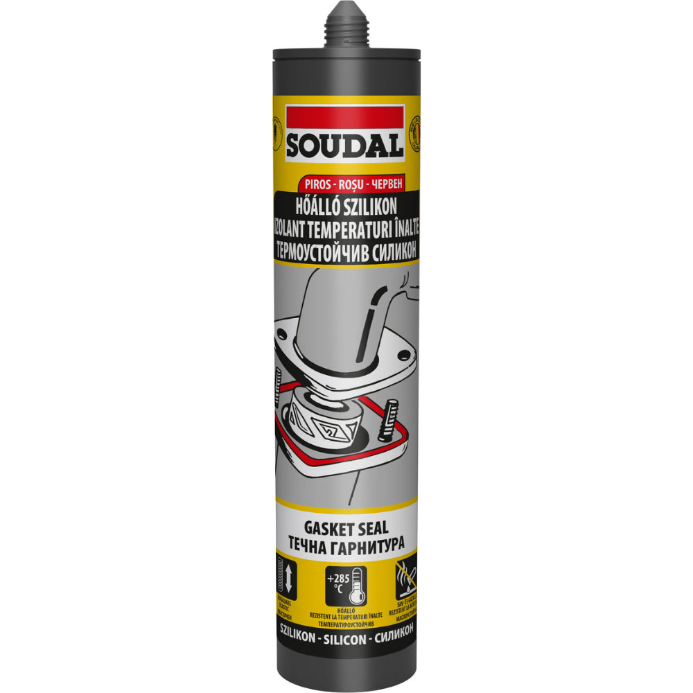 Високотемпературен силикон SOUDAL, Gasket Seal 280 ⁰C, 310 ml, черен