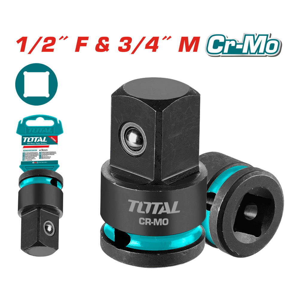 Преходник ударен TOTAL INDUSTRIAL, 1/2"(F) x 3/4"(M)