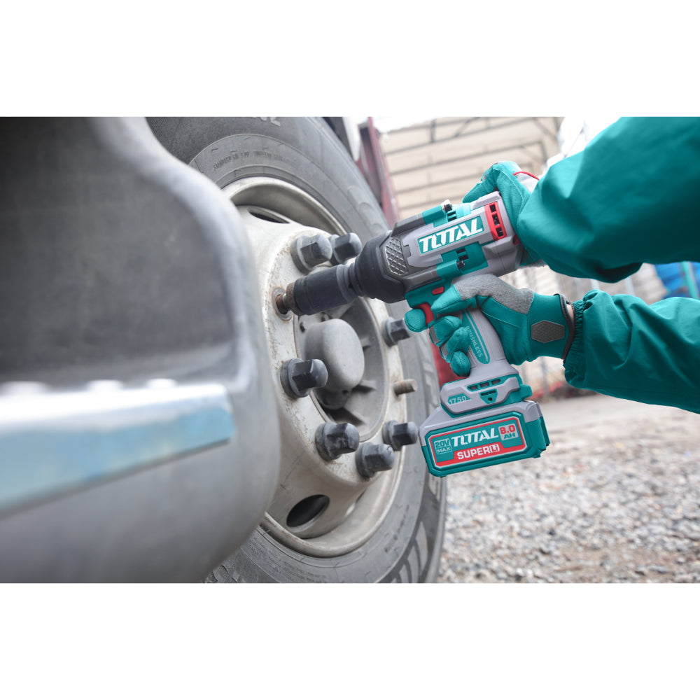 Акумулаторен ударен безчетков гайковерт TOTAL INDUSTRIAL, 3/4", 20 V, без батерия