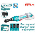 Акумулаторна тресчотка TOTAL INDUSTRIAL, 3/8", 20 V, 65 Nm, без батерия