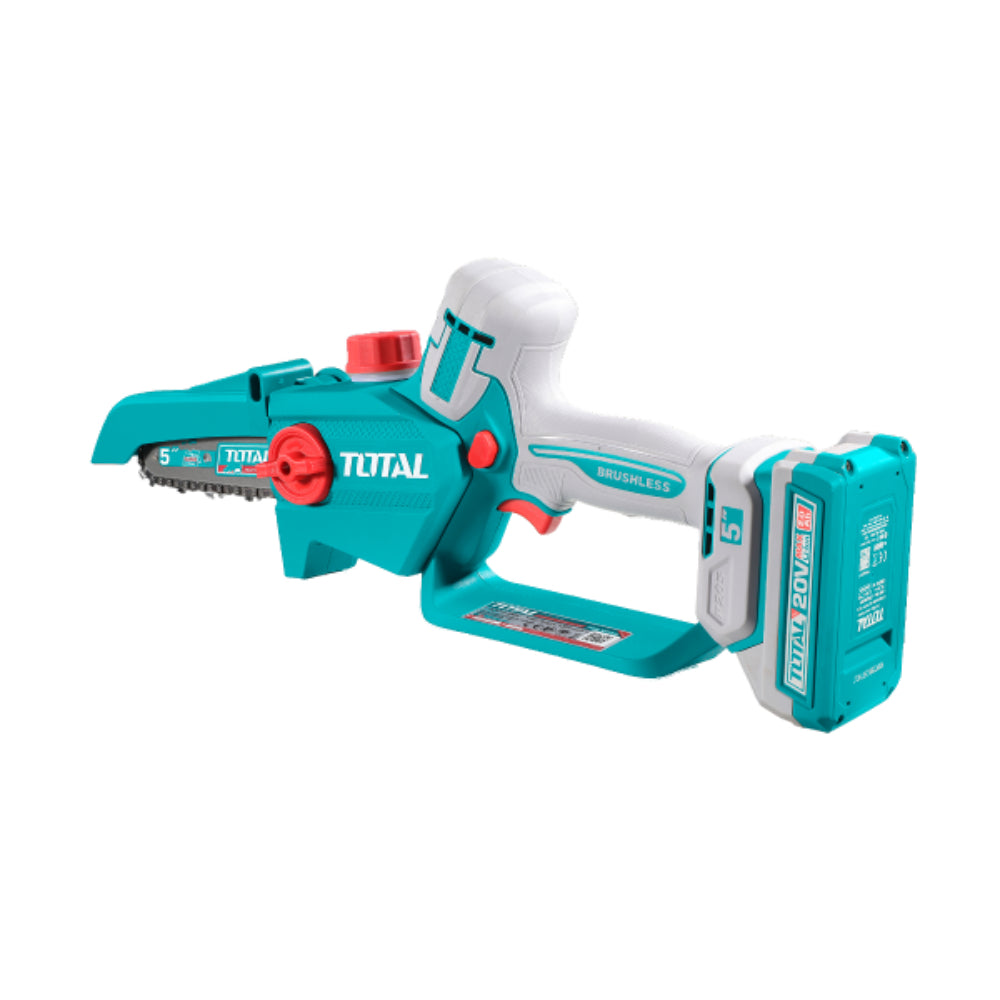 Акумулаторен мини верижен трион TOTAL INDUSTRIAL, 13 cm, 1 x 2 Ah