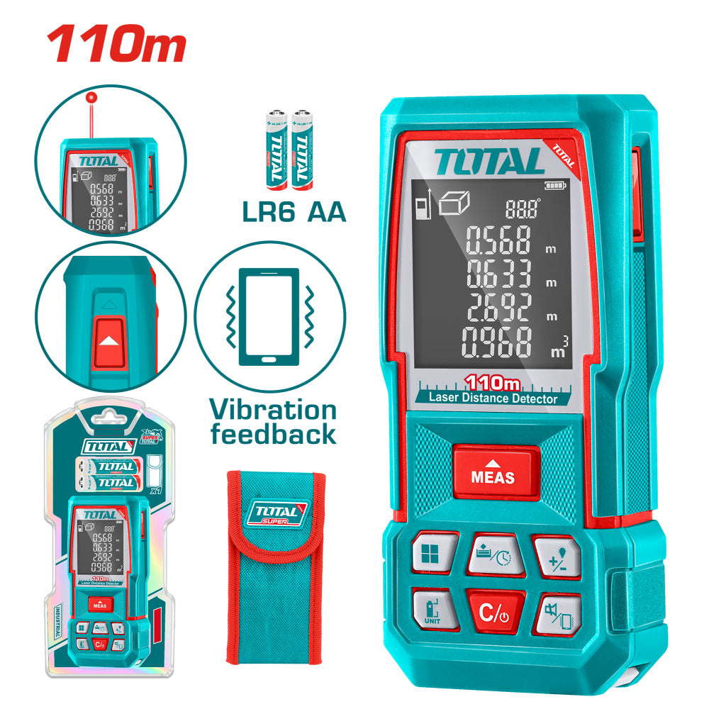 Ролетка лазерна TOTAL INDUSTRIAL, 110 м