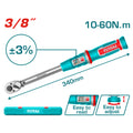 Ключ динамометричен TOTAL INDUSTRIAL, 3/8", 10 - 60 Nm