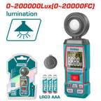 Луксметър дигитален TOTAL INDUSTRIAL, 0 - 200 000 Lux