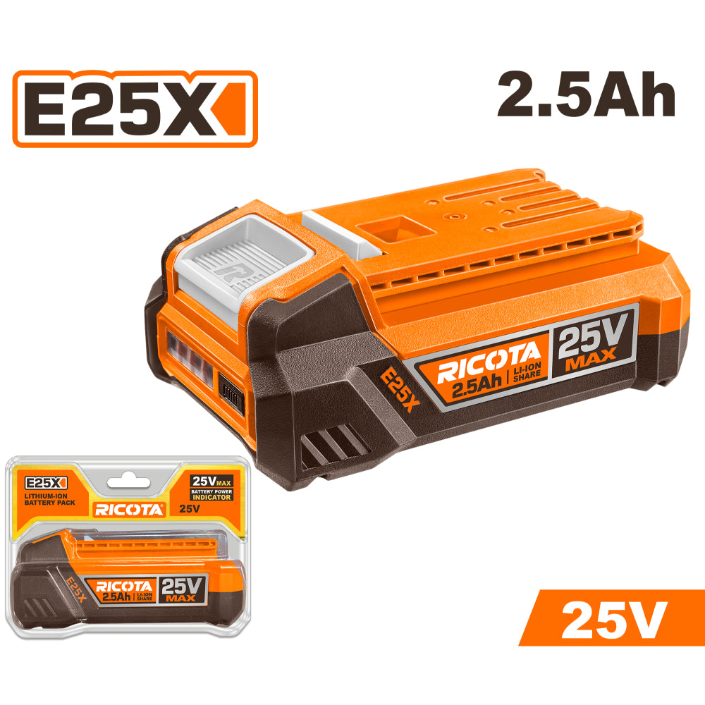 Акумулаторна батерия RICOTA, Li-Ion, 25 V, 2.5 Ah