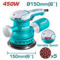 Ексцентършлайф TOTAL INDUSTRIAL, Ф 150 мм, 450 W