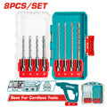 Комплект свредла за бетон TOTAL INDUSTRIAL, SDS Plus, 8 бр., Ø5 - Ø10 mm