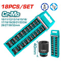 Комплект шестостенни ударни вложки TOTAL, CrMo, 1/2", 18 части