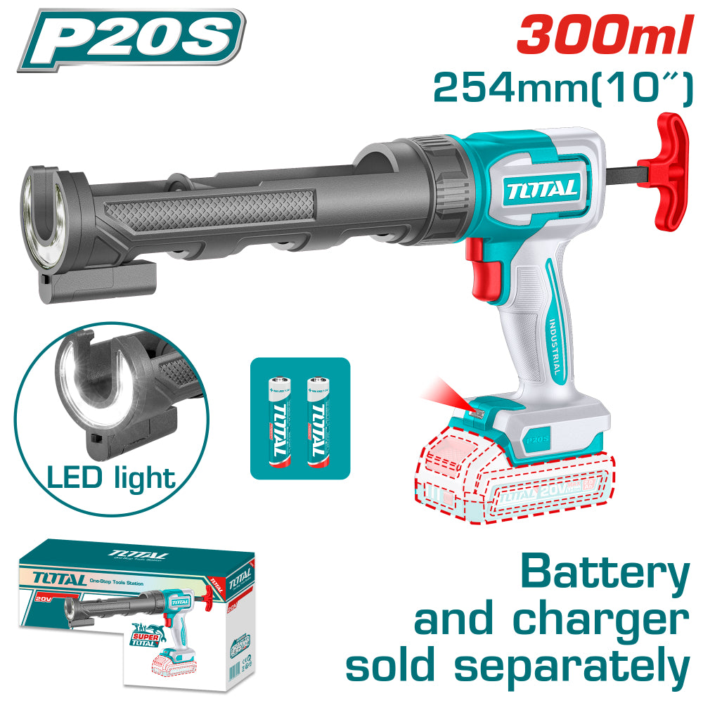 Акумулаторен пистолет за картуш TOTAL INDUSTRIAL, 20 V, 300 ml, без батерия