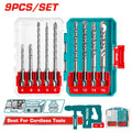 Комплект свредла за бетон TOTAL INDUSTRIAL, SDS Plus, 9 бр., Ø6 - Ø16 mm