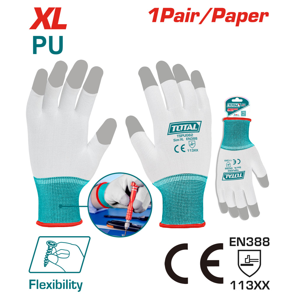Работни ръкавици TOTAL, PU, XL
