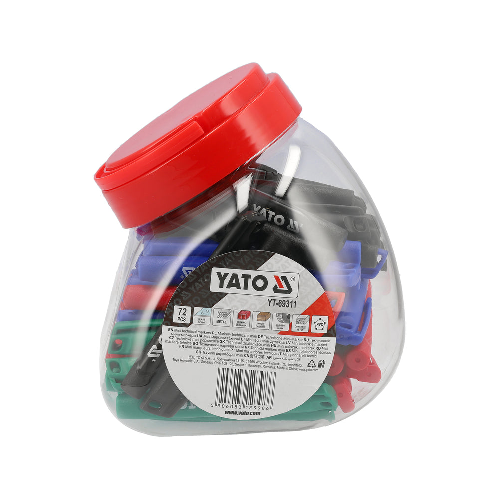 Комплект мини маркери YATO, 72 броя