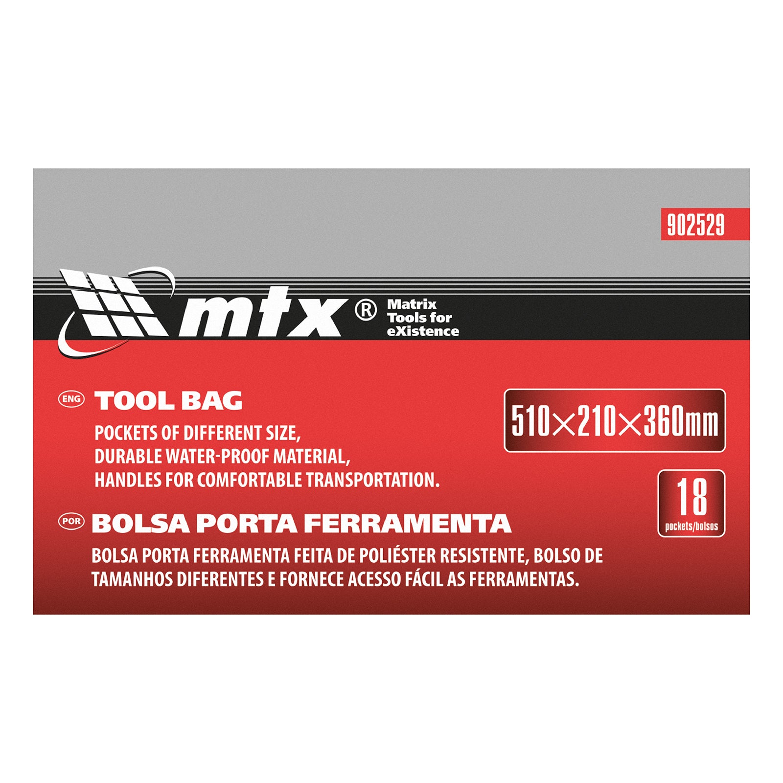 Чанта за инструменти, 18 джоба, 510 х 210 х 360 мм MTX