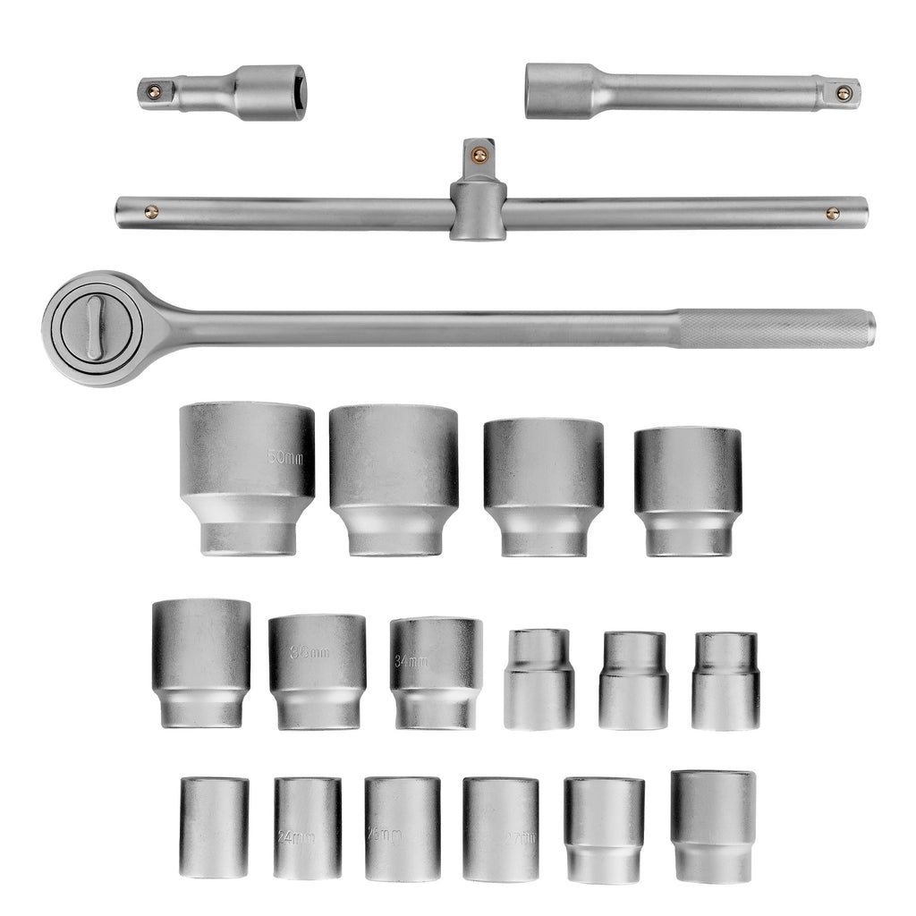 К-т инструменти,  20 части, 3/4", вложки 19-50 мм, метален куфар MTX