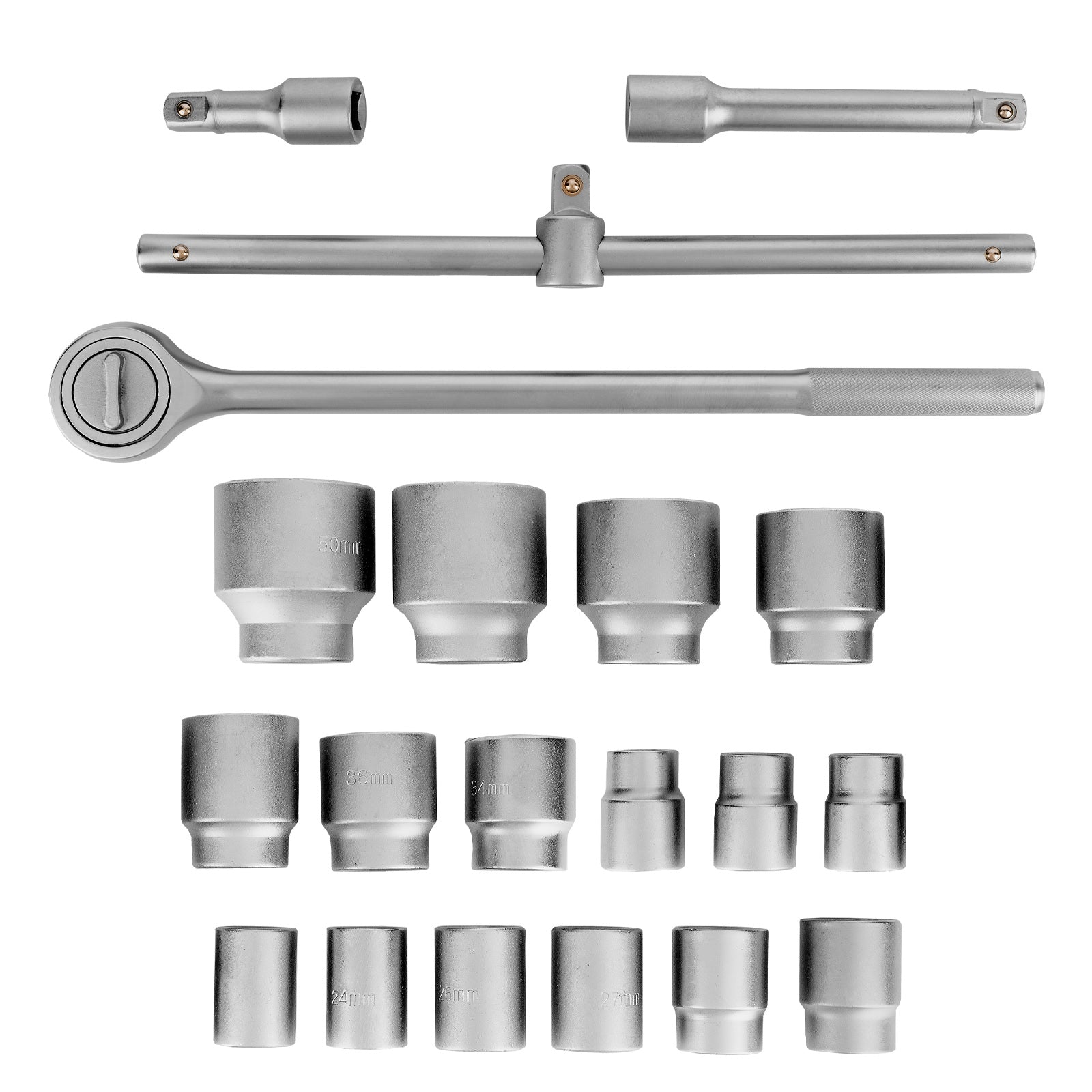 К-т инструменти,  20 части, 3/4", вложки 19-50 мм, метален куфар MTX