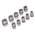 К-т вложки, 3/8", 6-стенни, 10 бр., 8-19 мм MTX