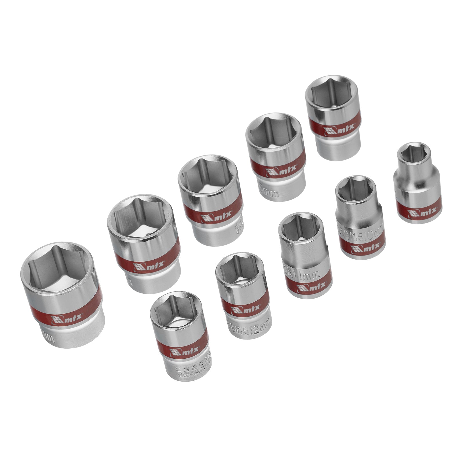 К-т вложки,  3/8",  6-стенни, 10 бр., 8-19 мм MTX