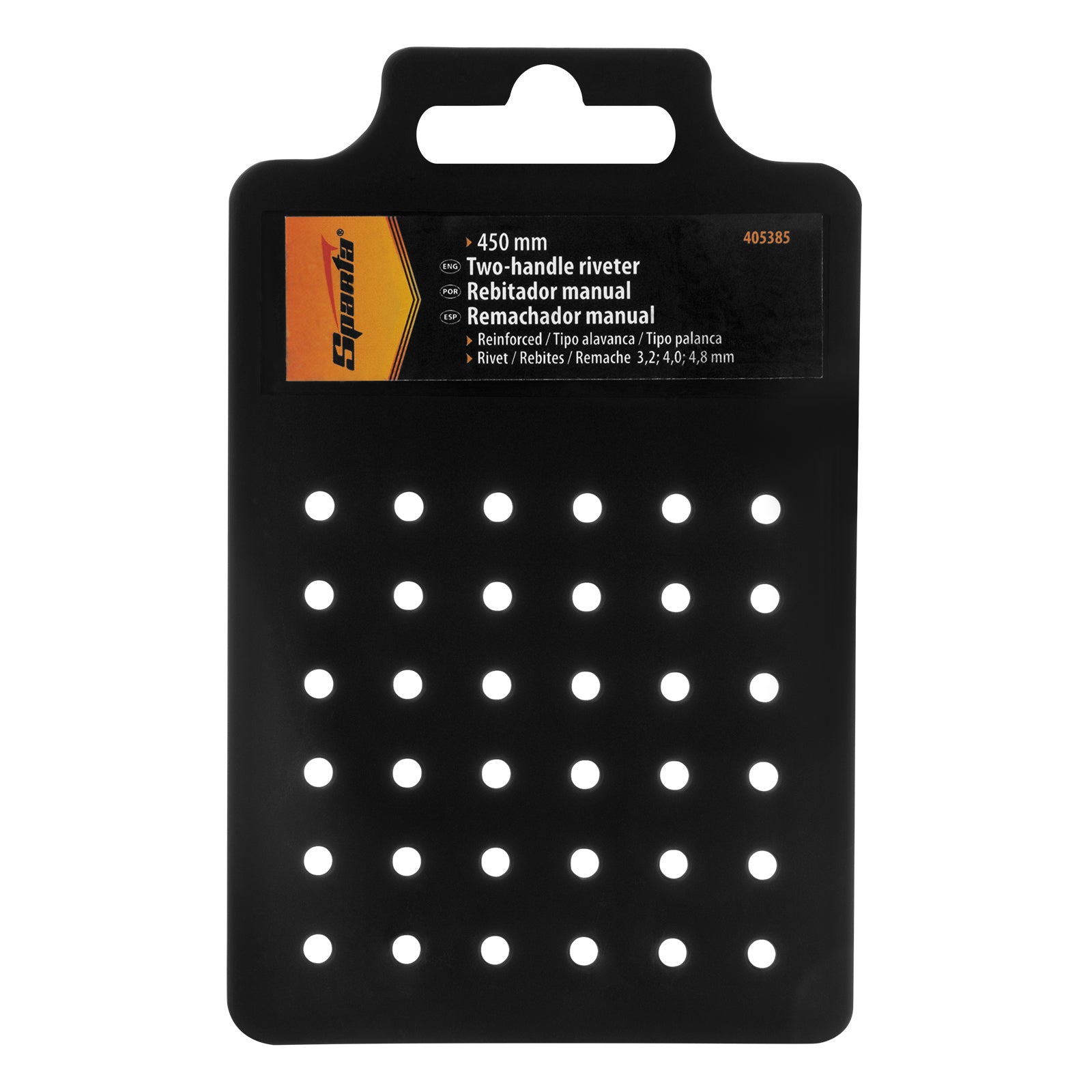Нитачка, 450 мм, с две дръжки, усилена, за поп-нитове 3,2-4,0-4,8 мм SPARTA