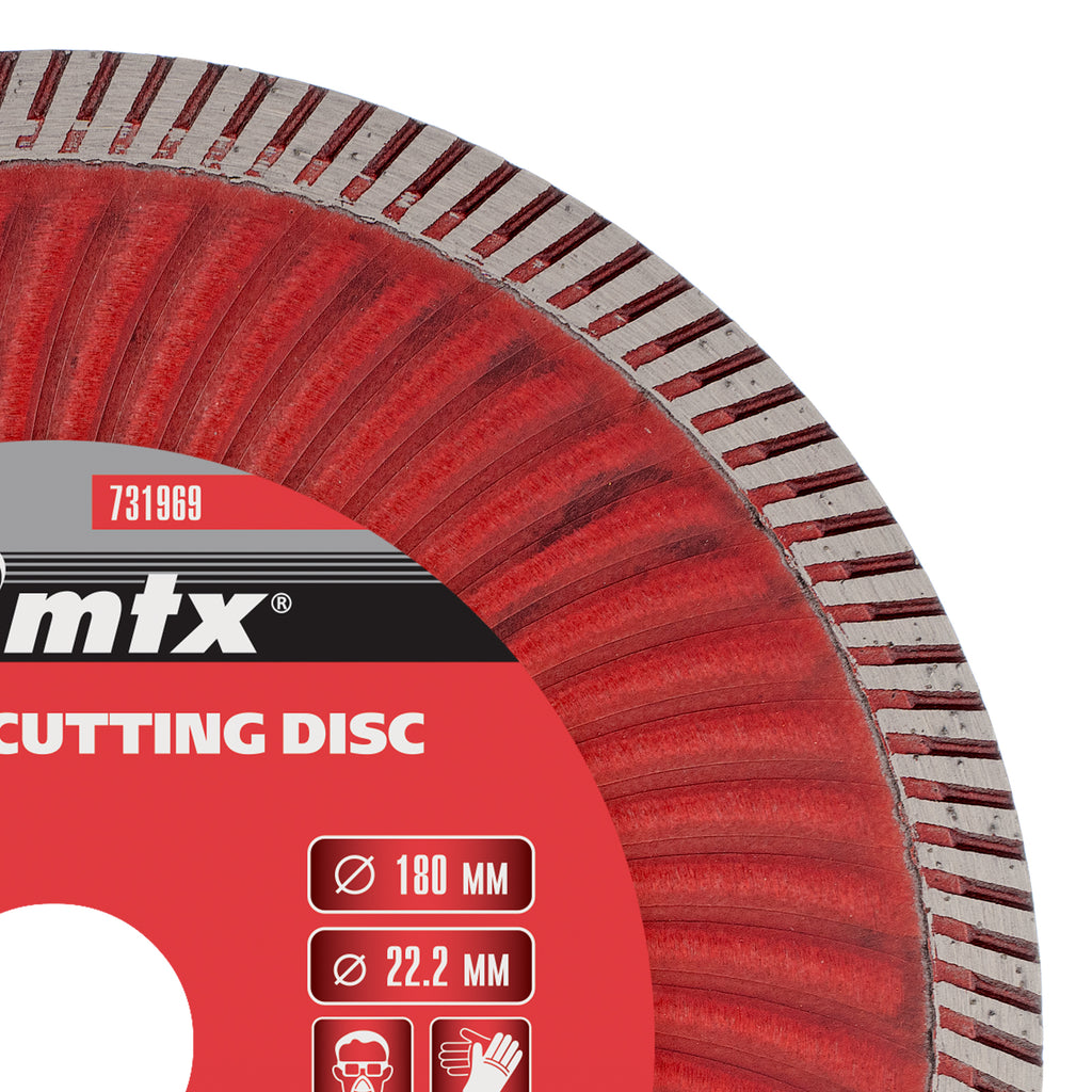 Диск диамантен, 180 х 22,2 мм, Turbo Extra, за сухо рязане MTX