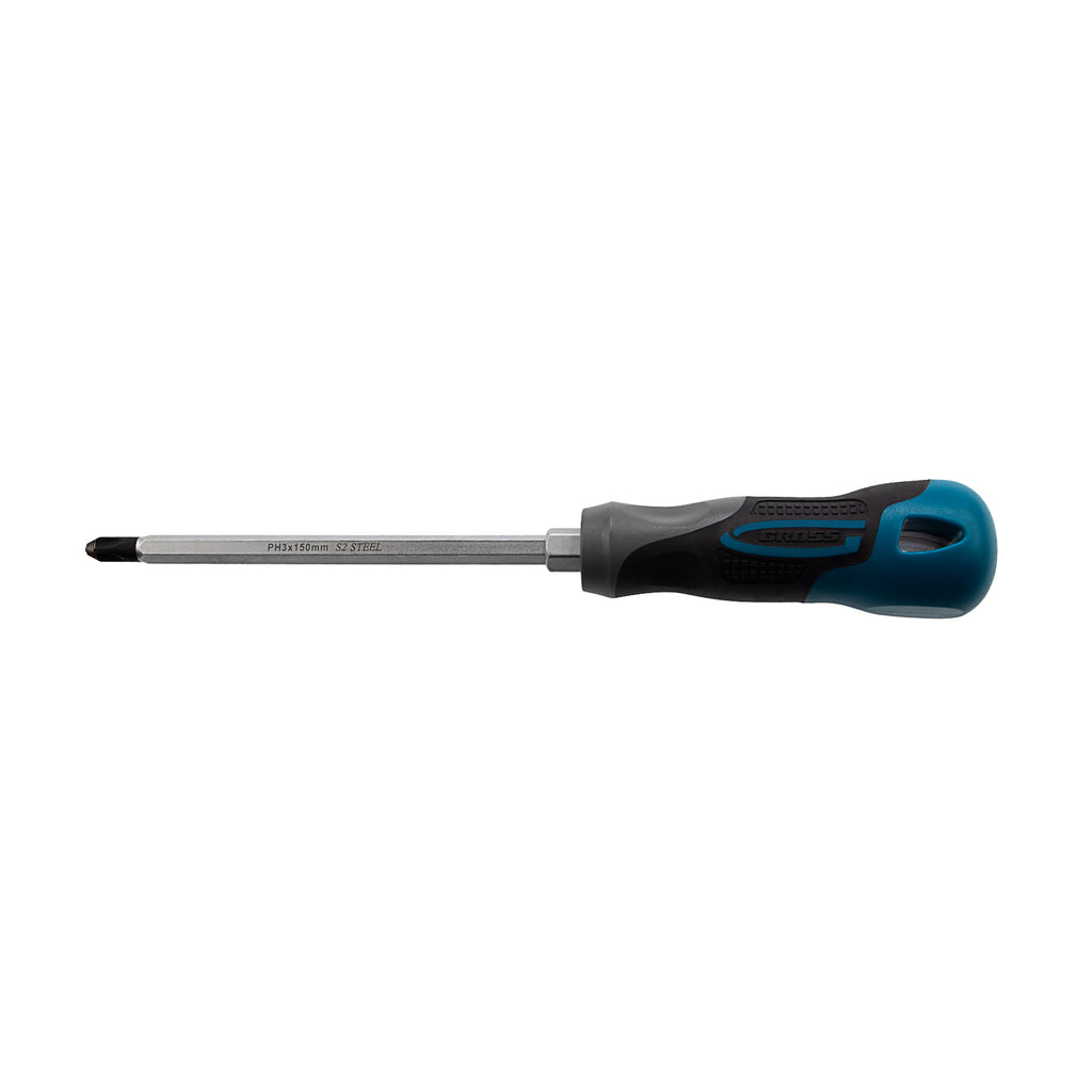 Отвертка PH3 х 150 мм, стомана S2, трикомпонентна дръжка Gross