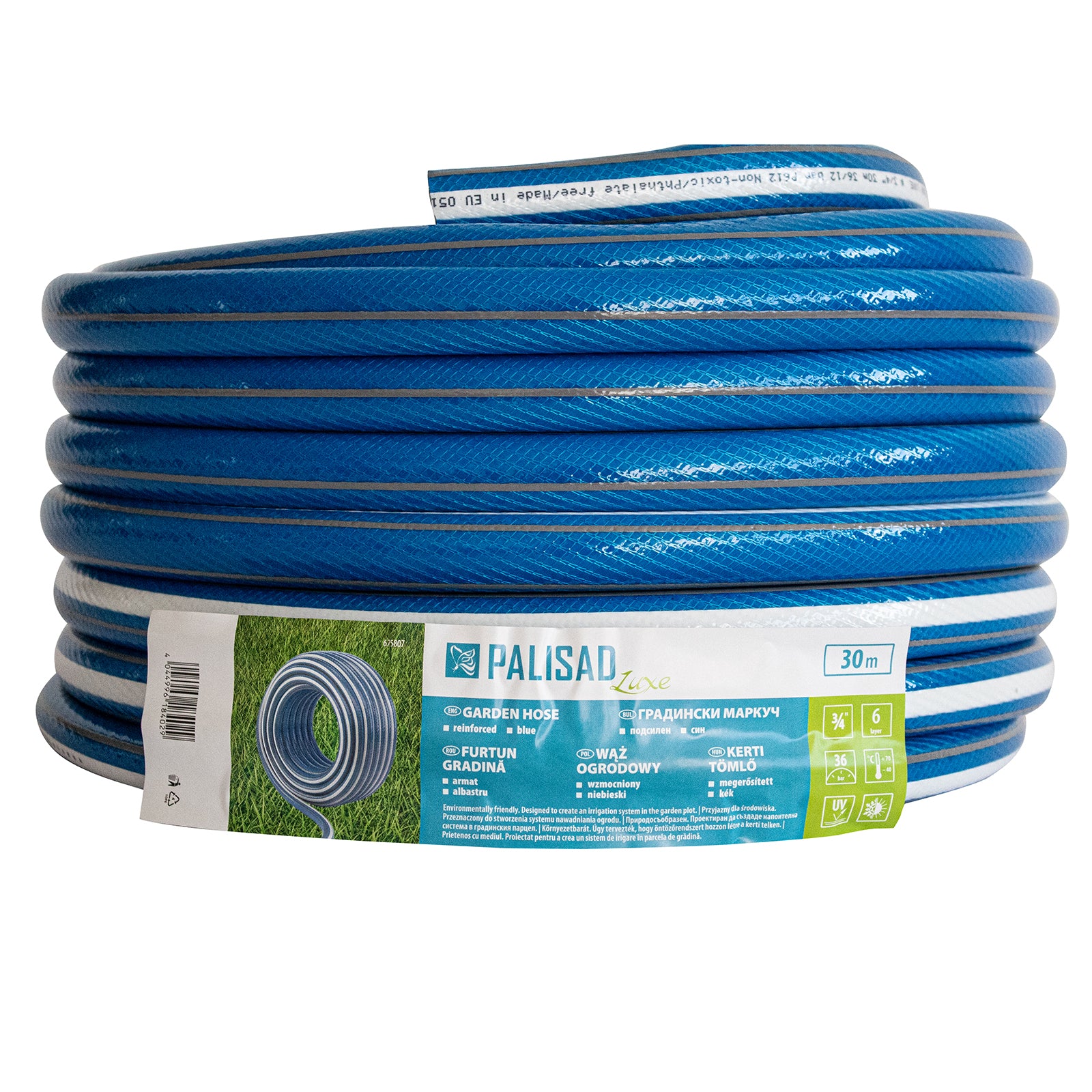 Маркуч за поливане подсилен 3/4 ", 30 м, 6 слоя, без фталати, син, Luxe  Palisad