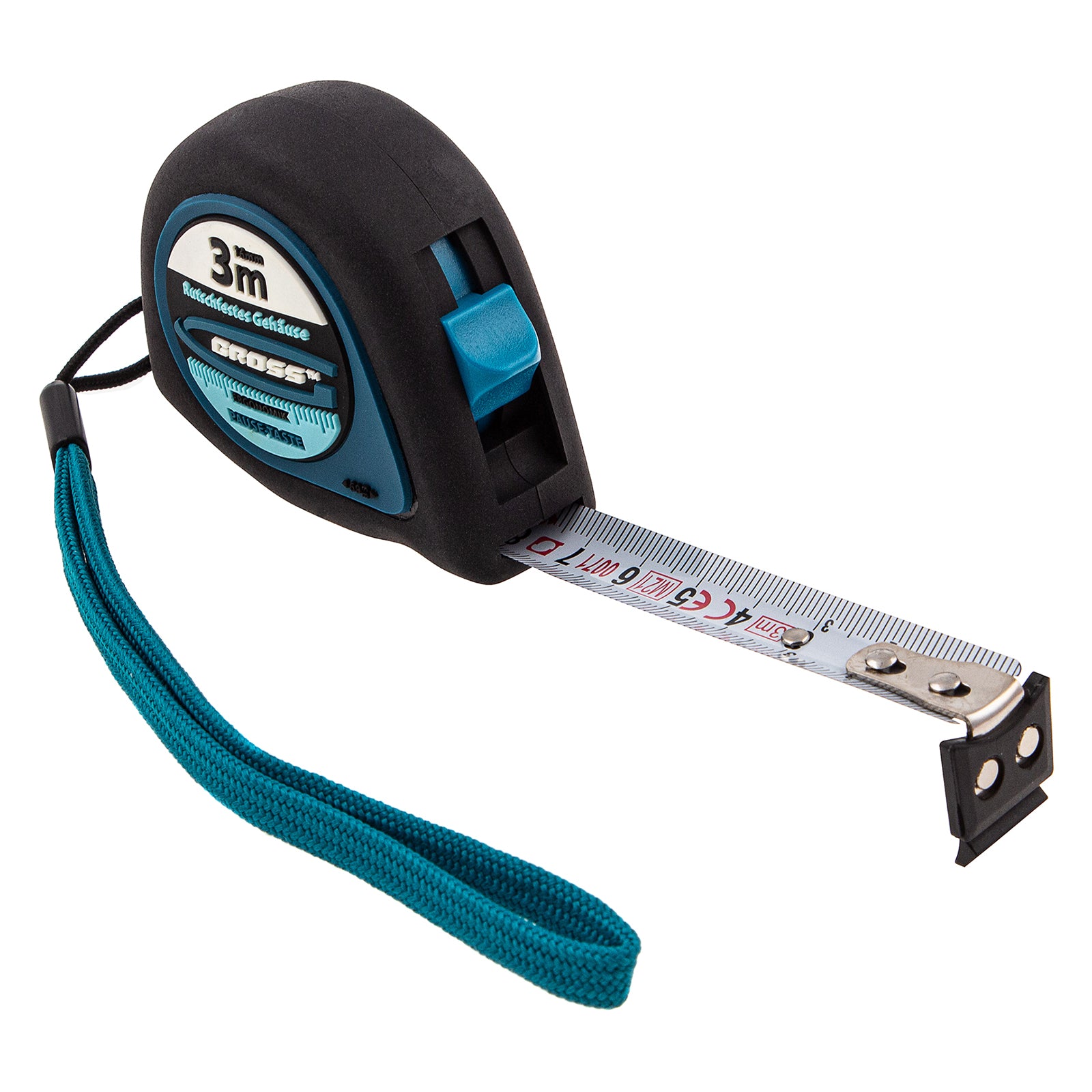 Ролетка Ergonomisch,  3 м х 16 мм, магнитен гумиран накрайник GROSS