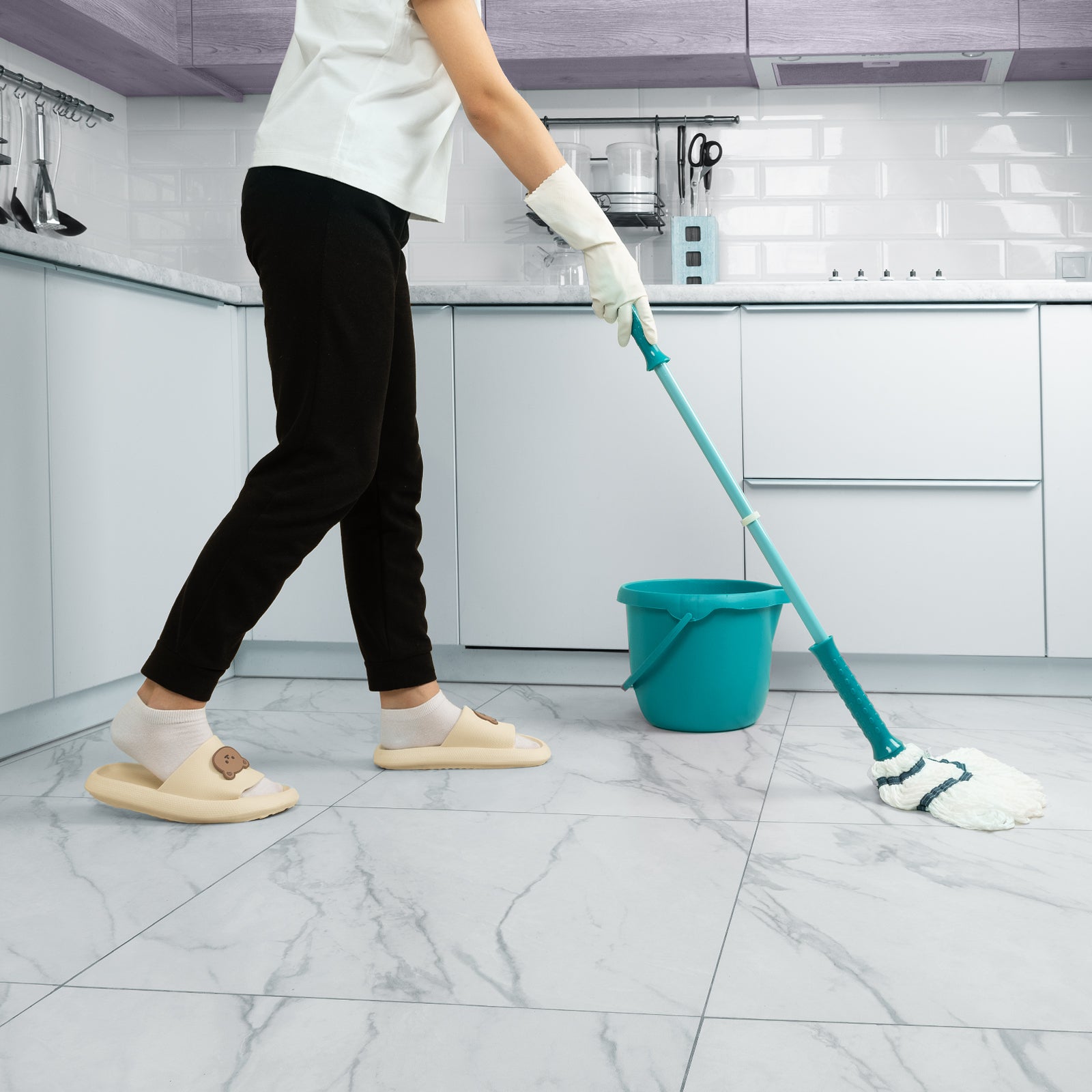 Моп с усукващо изстискване 120 см, миеща част от микрофибър, 120 гр, Home Palisad