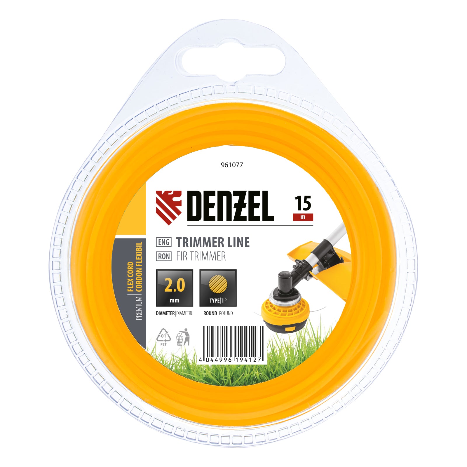 Корда за тример, кръгла, 2,0 мм х 15 м, FLEX CORD DENZEL
