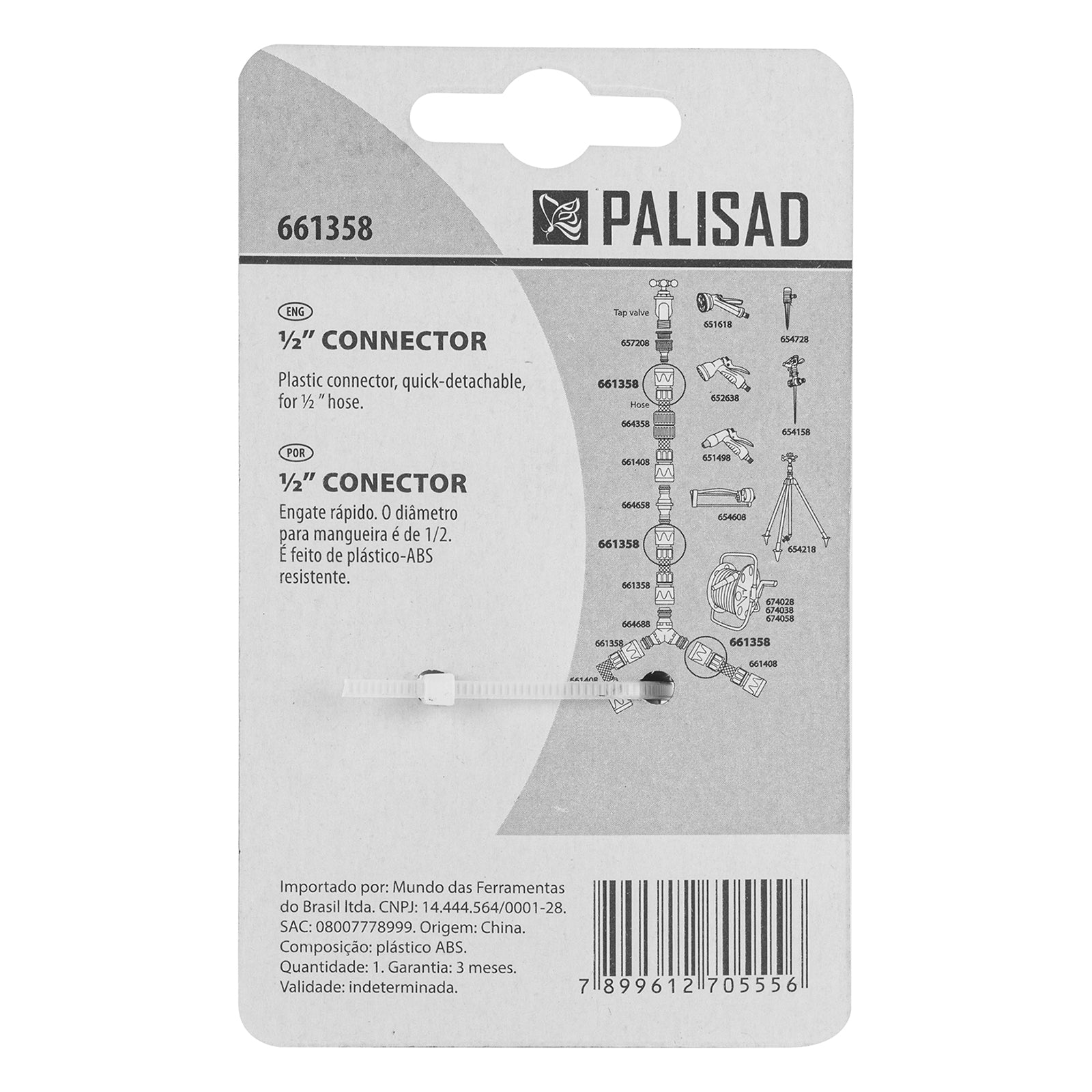 Съединител за маркуч 1/2", пластмасов Palisad