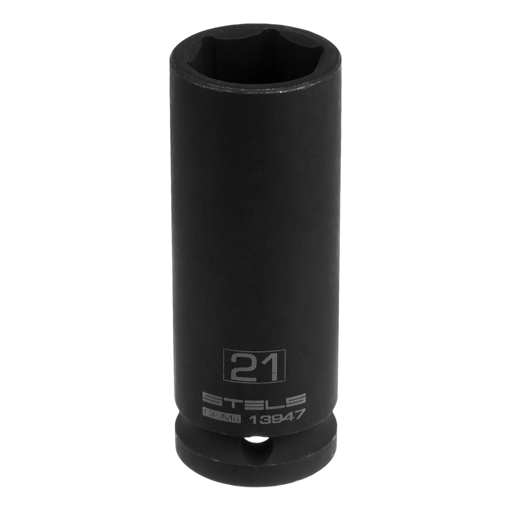 Вложка ударна, удължена, шестостенна 21 мм, 1/2", CrMo  STELS