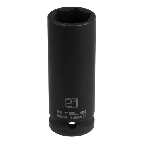 Вложка ударна, удължена, шестостенна 21 мм, 1/2", CrMo  STELS