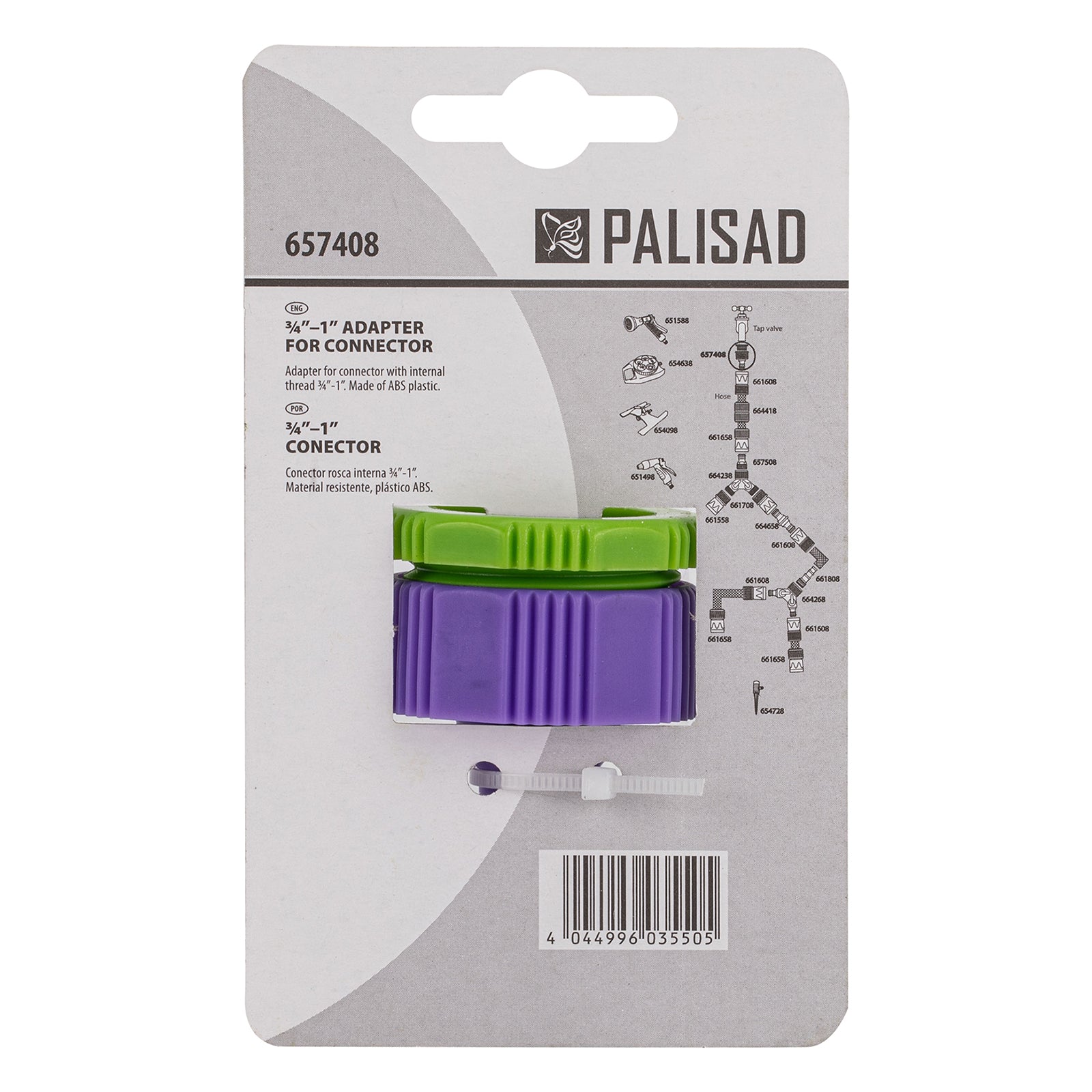 Адаптер за кран, вътрешна резба  3/4"-1", пластмасов PALISAD