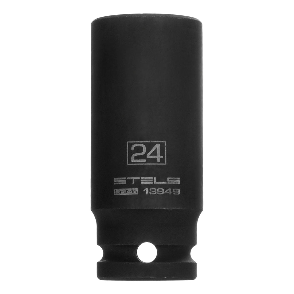 Вложка ударна, удължена, шестостенна 24 мм, 1/2", CrMo  STELS