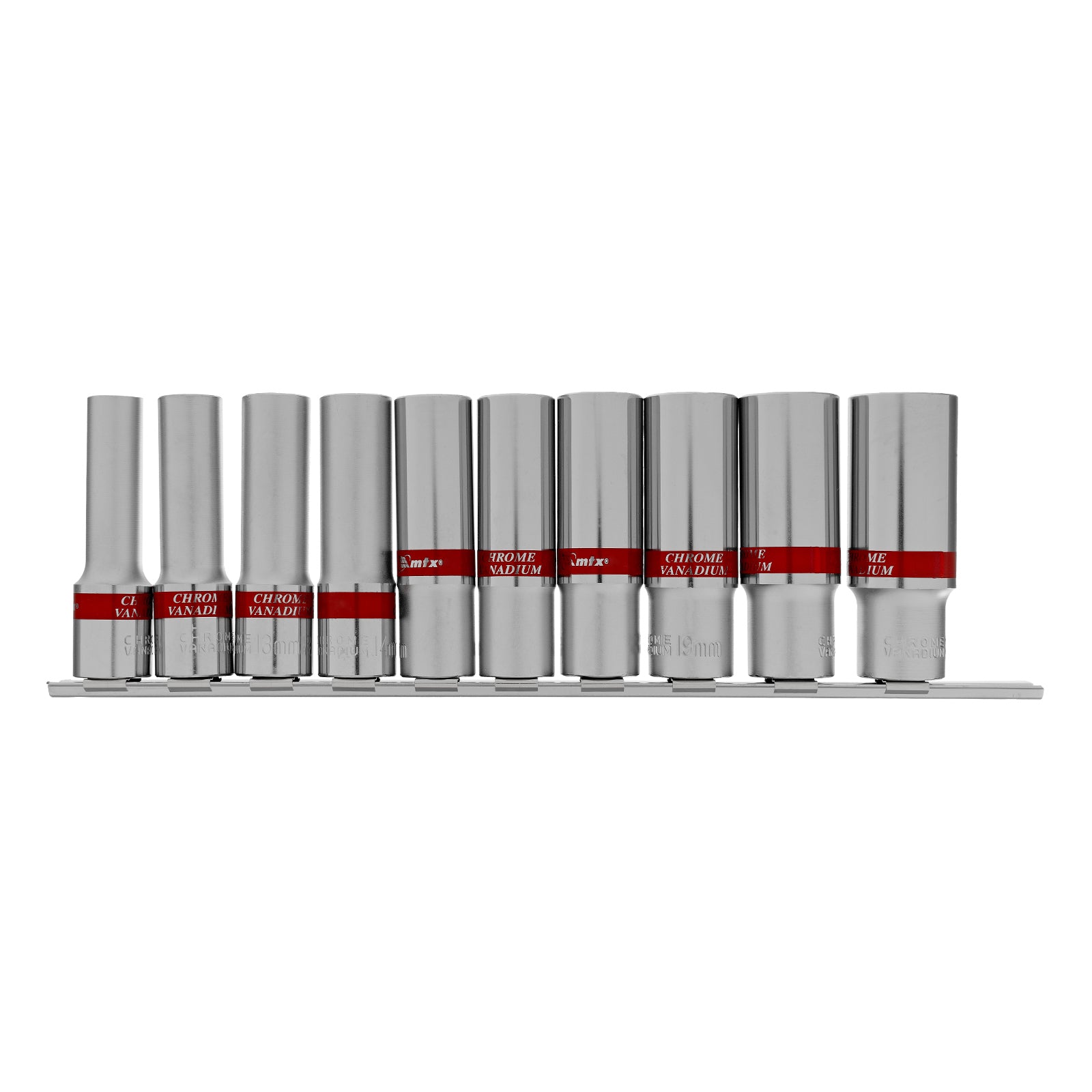 К-т вложки удължени,  1/2", 6-стенни, 10 бр., CrV, 10-22 мм MTX