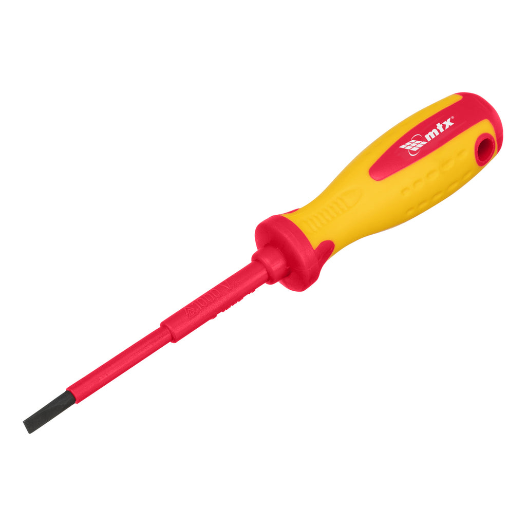 Отвертка Insulated, SL4,0 х 100 мм, CrMo, до 1000 V, двукомпонентна дръжка MTX