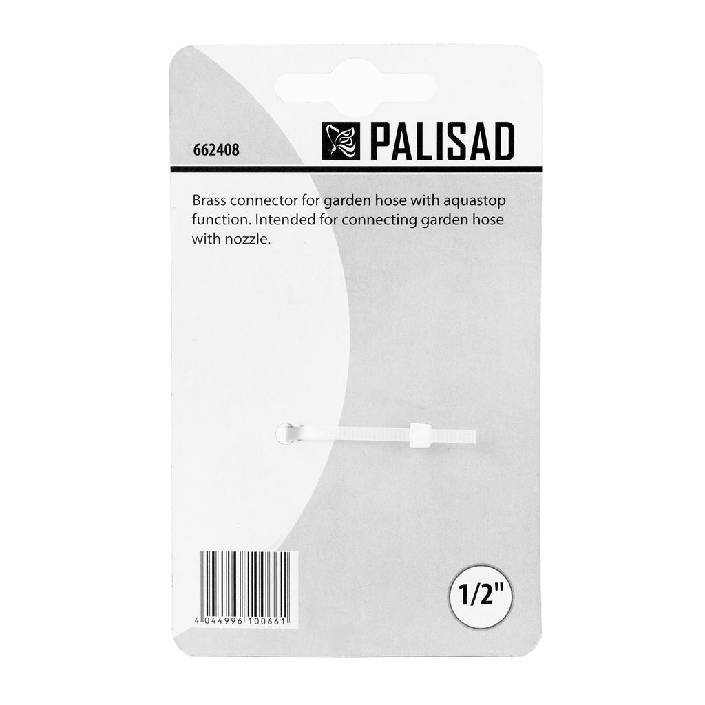 Съединител за маркуч 1/2", аквастоп, месингов Palisad