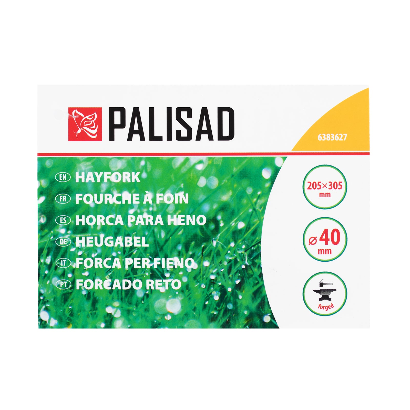 Вила с 4 рога за сено, 205х305 мм, кована, без дръжка PALISAD