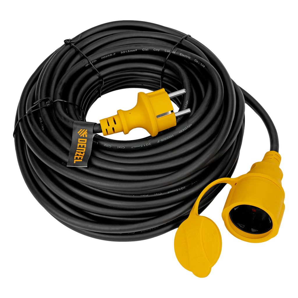 Удължител захранващ, 20m, 1 гнездо, IP44, H05RR-F, 3G*1.5mm, 16A// Denzel