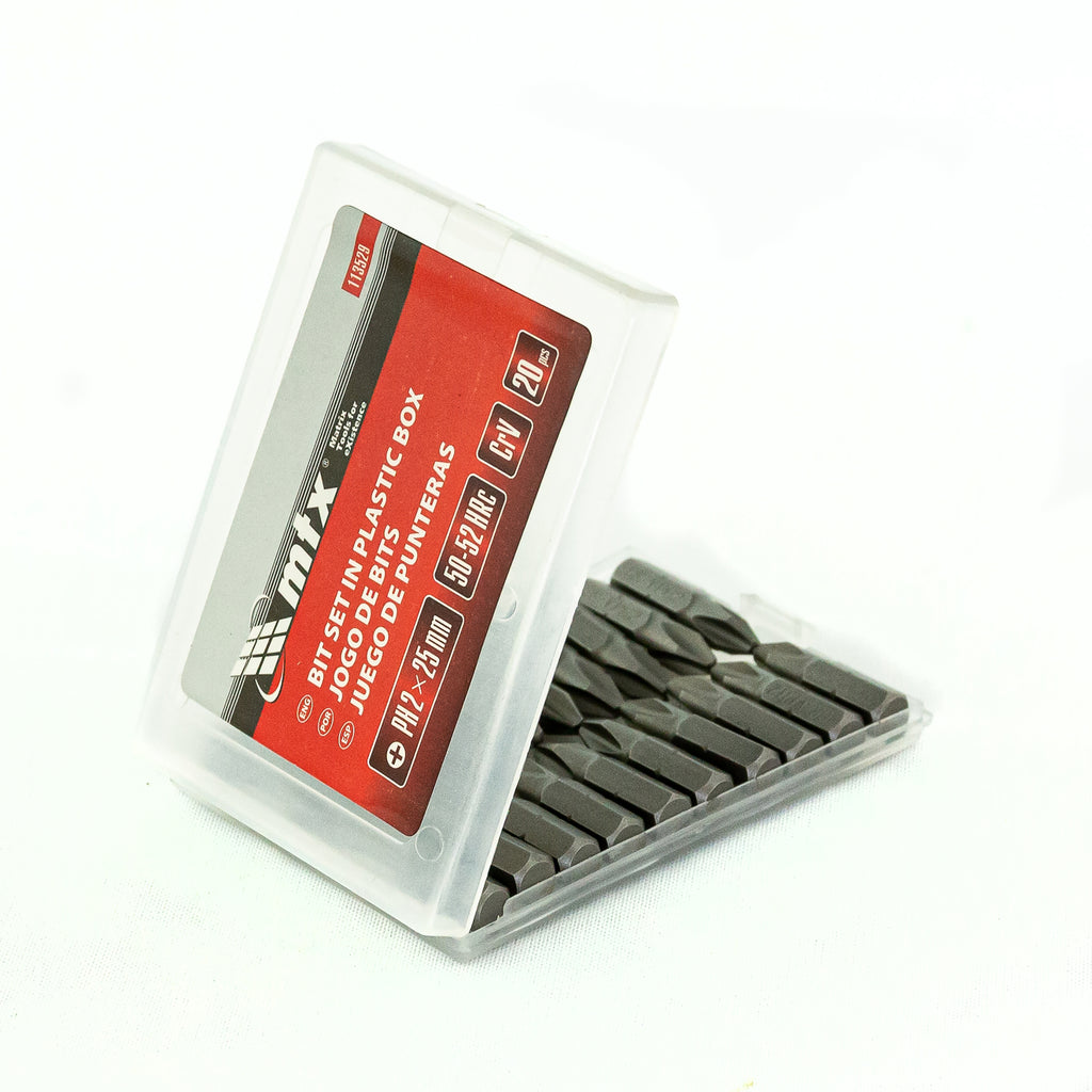 К-т битове PH2 х 25 мм, 20 бр., CRV стомана, в пластмасова кутия MTX