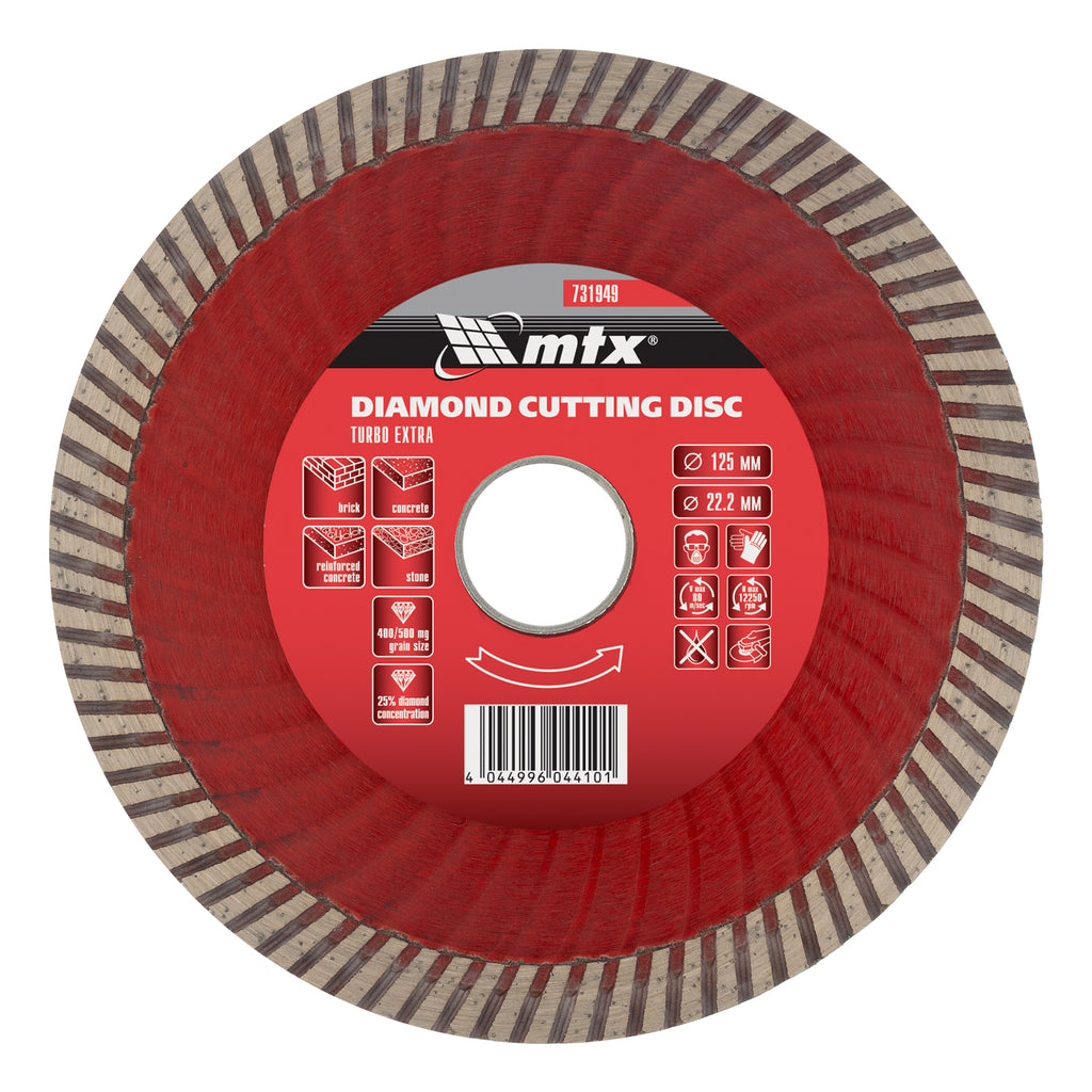 Диск диамантен за сухо рязане Turbo Extra, 125 х 22,2 мм MTX